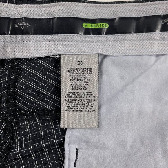 Callaway X Series Golf Shorts Mens Size 38 Black White Check - Picture 5 of 11
